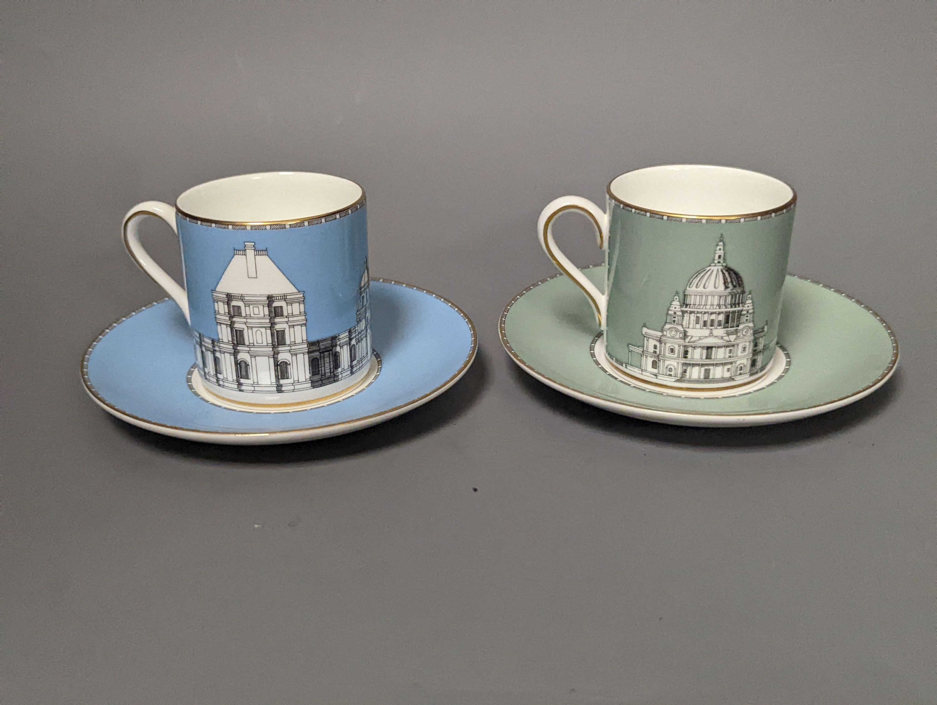 A Wedgwood Grand Tour coffee set (6+6)